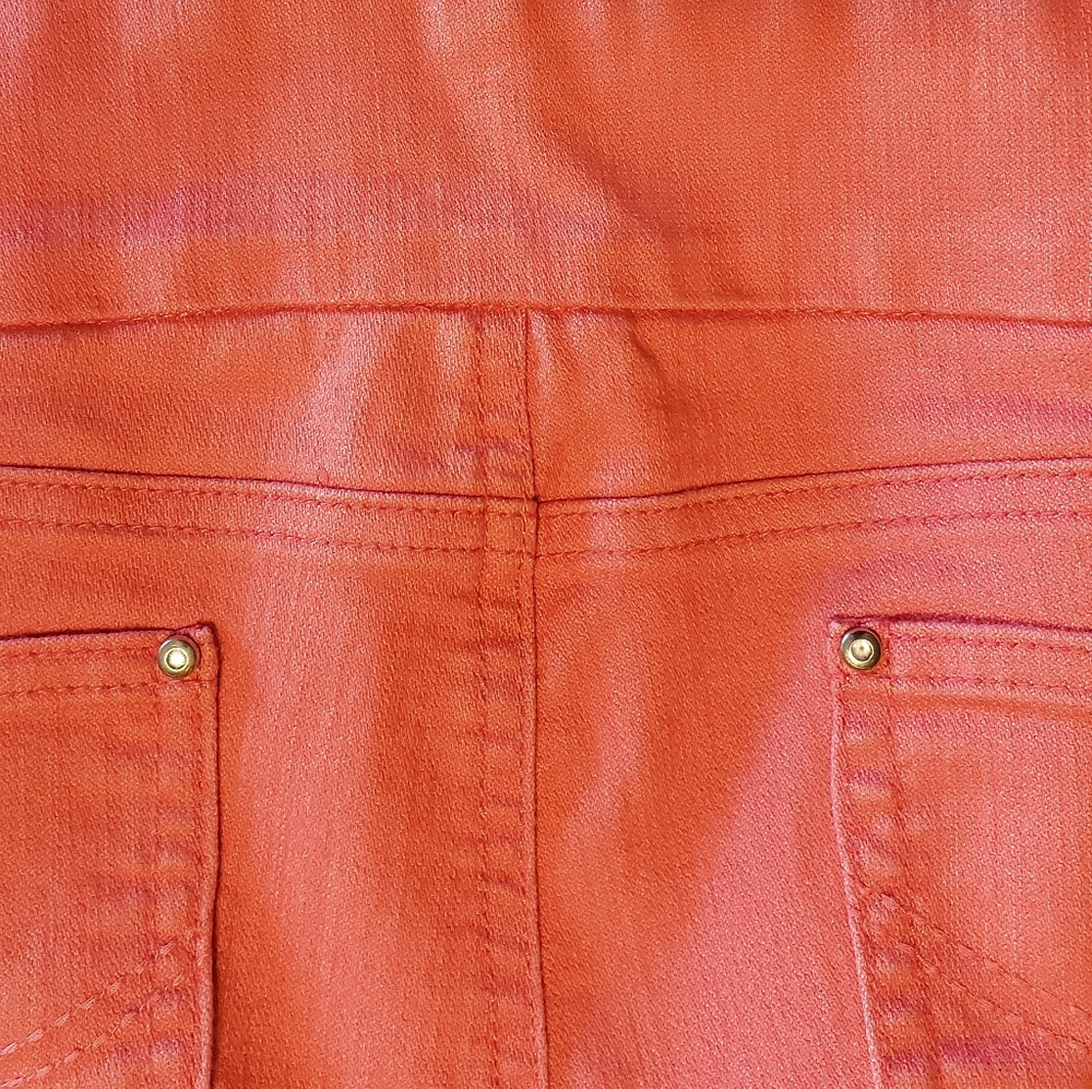 DENIM&CO Regular Perfect Denim Smooth Waist Straight Leg Jeans 16 Coral - Picture 10 of 14